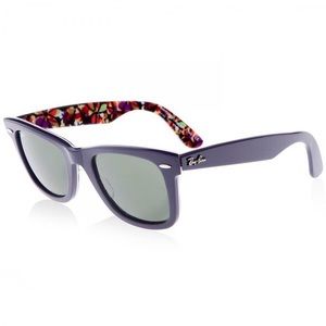 RayBan Violet Purple Floral Wayfarer with Case
